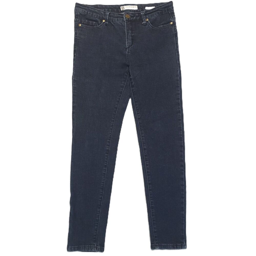 Anne Klein Missy Skinny Ankle Jeans Women’s 4 Mid Rise Blue Denim